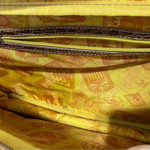 NWT Samantha Brown Croc Embossed Perfect Tote Travel Bag Green and Brown - Picture 10 of 11